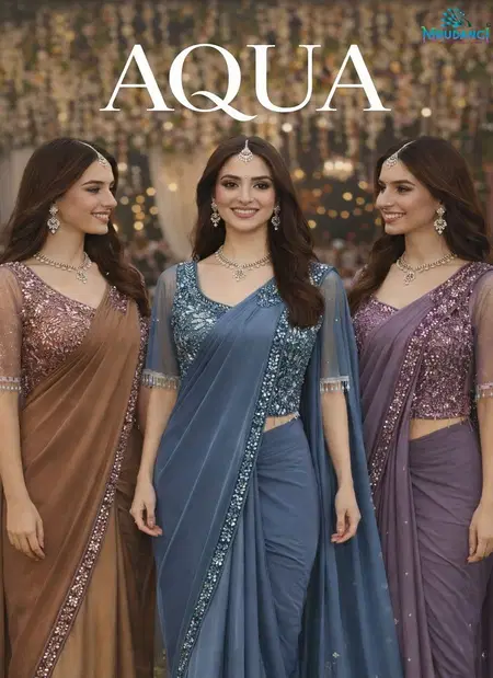 Aqua By Mrudangi 66681 To 66683 Premium Lycra Ready To Wear Designer Saree Online Wholesale